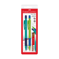 Lapiseira Poly Slim 0.5mm Faber-Castell - Azul e Verde, 2 unidades (1 caixa c/ 24 cartelas) - SM/05SLIMAV