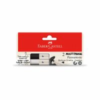 Marcadores MultiMark 1.0 Multisuperfcie Faber-Castell - Preto e Branco (1 pacote c/ 6 estojos) - MM/ES102PBZF