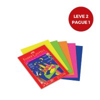 Leve 2 e Pague 1 Blocos De Papis Coloridos Neon 50 Folhas Faber-Castell