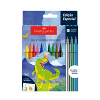 Canetinha Dinossauro 10+3 Cores (1 pacote c/ 10 estojos) - 555409