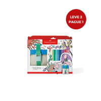 Leve 2 e Pague 1 Fine Pen Colors Shoulder Bag Breeze Faber-Castell + 10 Canetas Ponta Porosa Fina, 0.4 (2 es/cada) - FPB/ESBRZZF