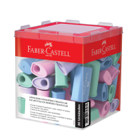 Apontador com Depsito Faber-Castell Triangular Tons Pastel (30 Unid/cada) - 125TZF