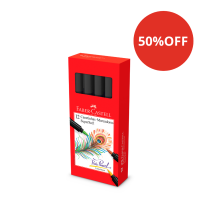 Canetinha Hidrogr�fica Faber-Castell Supersoft BrushPen Preto (12 Unid/cada) - HSOFT/PT