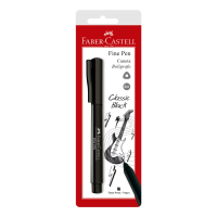 Caneta Ponta Porosa Faber-Castell Fine Pen 0.4mm Preto Ctl c/ 1 Unid (24 Ctl/cada) - SM/FPBPRZF