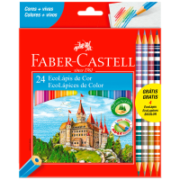 Ecolápis de Cor Faber-Castell 20 Cores + 4 Bicolor (6 Es/cada) - 120124/4B