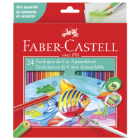 Ecolápis de Cor Faber-Castell Aquarelável 24 Cores (6 Es/cada) - 120224G