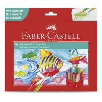 Ecolápis de Cor Faber-Castell Aquarelável 60 Cores + Pincel Soft Touch (3 Es/cada) - 120260G