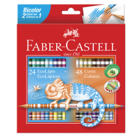 Ecolápis de Cor Faber-Castell Bicolor 48 Cores (6 Es/cada) - 120624G