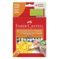 Ecolpis de Cor Faber-Castell Jumbo 12 Cores + 1 Apontador com Depsito (6 Es/cada) - 12.3012AP