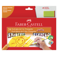 Ecolápis de Cor Faber-Castell Jumbo 24 Cores + 1 Apontador com Depósito (6 Es/cada) - 12.3024AP