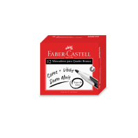 Marcador de Quadro Branco Faber-Castell Preto (12 Unid/cada) - MQB/PR
