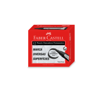 Pincel Marcador Faber-Castell Permanente Preto (12 Unid/cada) - NMP/PR