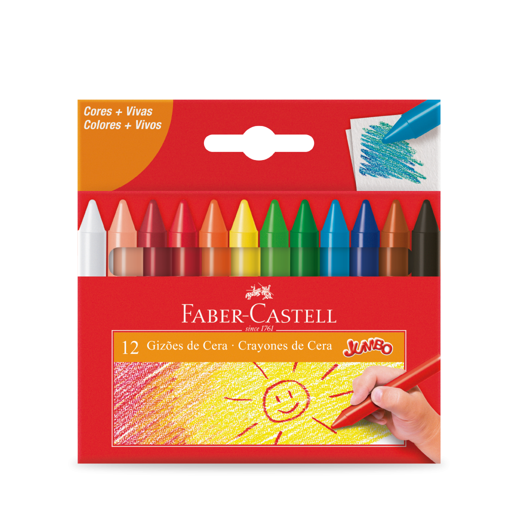 Gizão de Cera Faber-Castell - 12 Cores (1 pacote c/ 6 estojos) - 141112