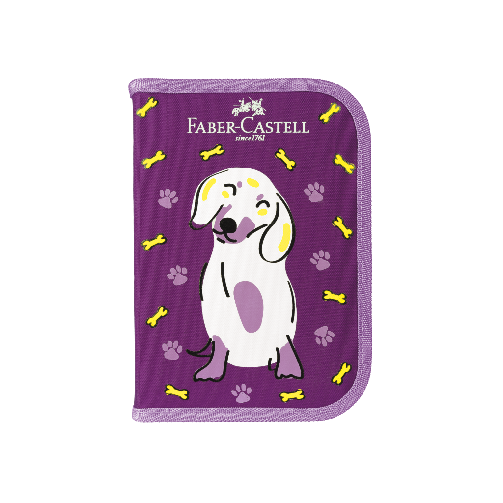 Estojo Escolar Completo Coleo Pets Faber-Castell - Cachorro (1 pacote c/ 4 estojos) - 18.2222