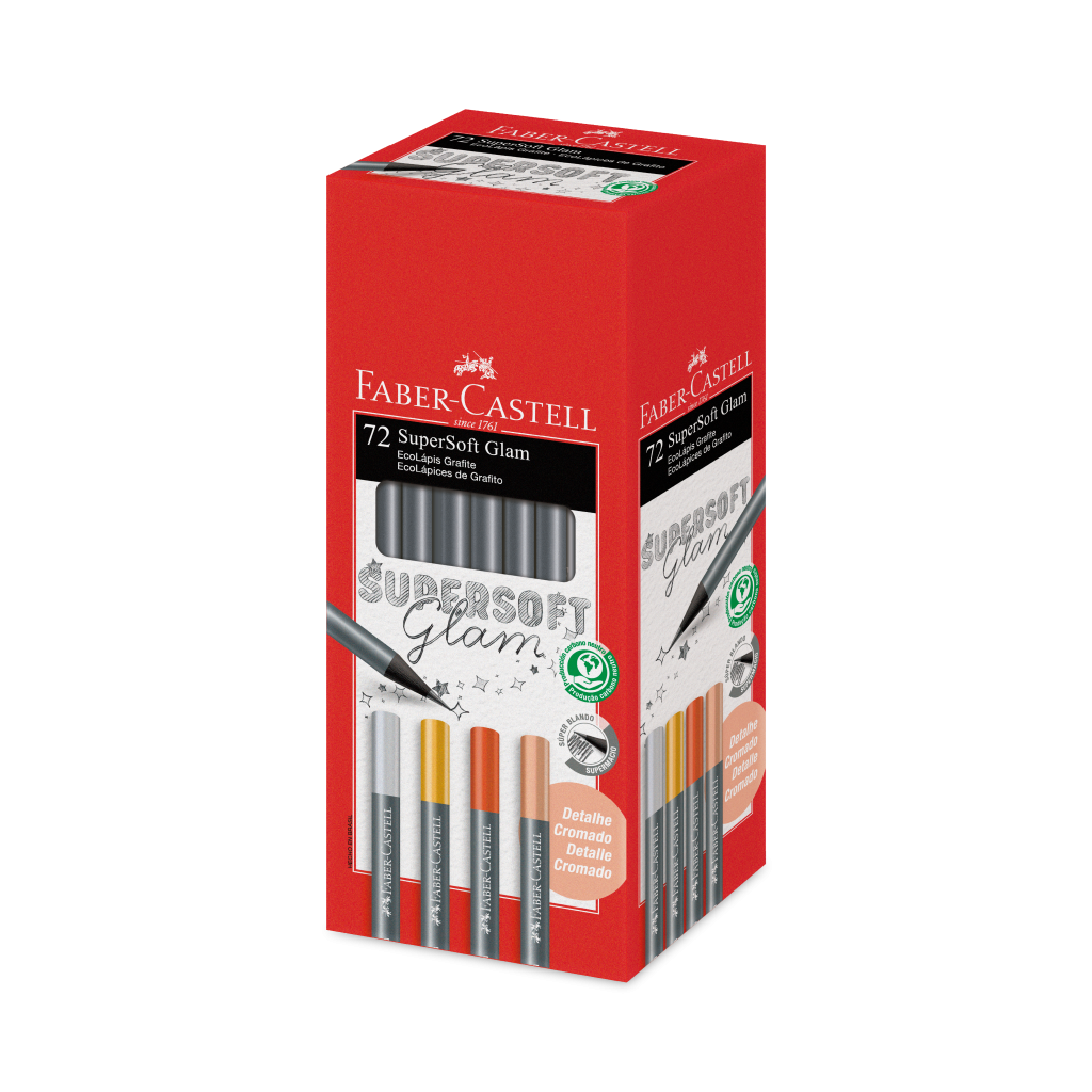 EcoLpis Grafite Supersoft Glam Faber-Castell (1 display c/ 72 peas) - 907SOFTGLAM