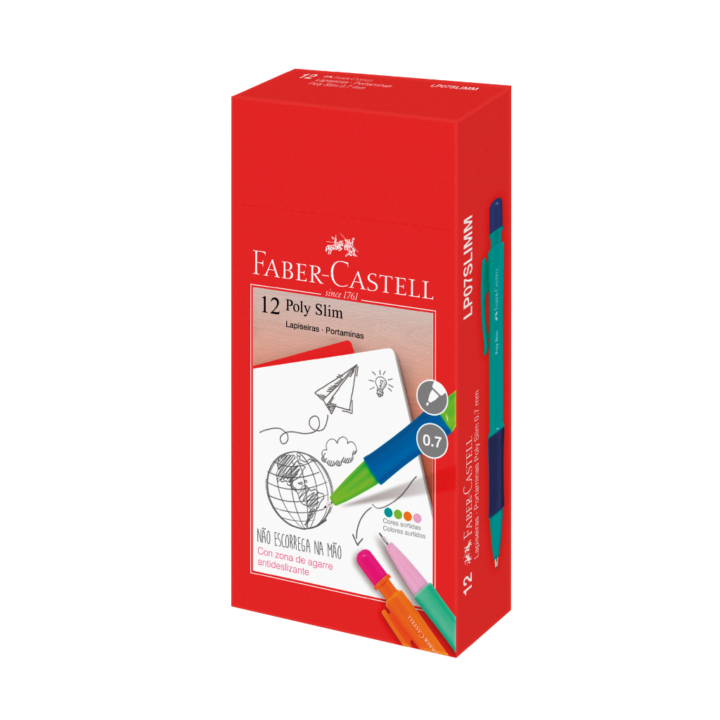 Lapiseira Poly Slim 0.7mm Faber-Castell - Cores Sortidas (1 caixa c/ 12 peas) - LP07SLIMM