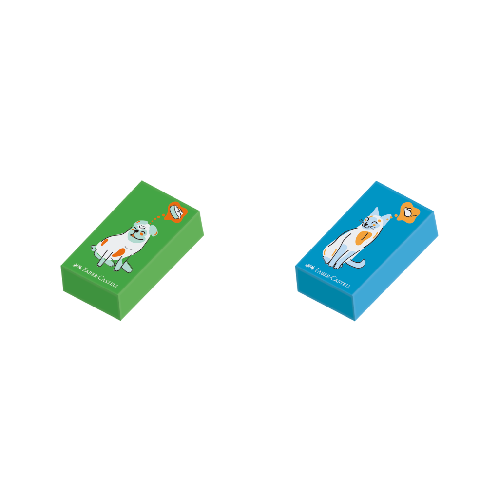 Borracha Coleo Pets - Verde e Azul, 2 unidades (1 caixa c/ 24 cartelas) - SM/7024PETVA