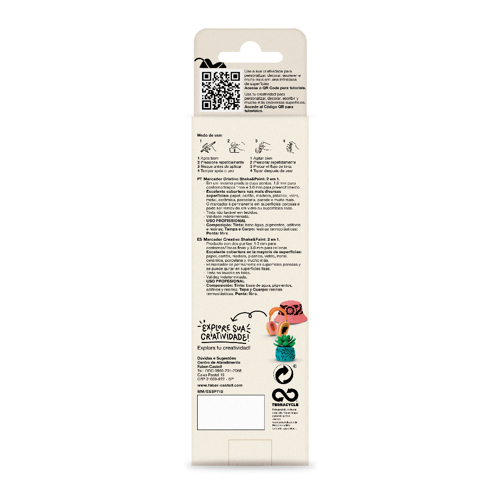 Marcador MultiMark Multisuperfcie Faber-Castell - Preto, 1 marcador (1 pacote c/ 2 estojos) - MM/ESSP712