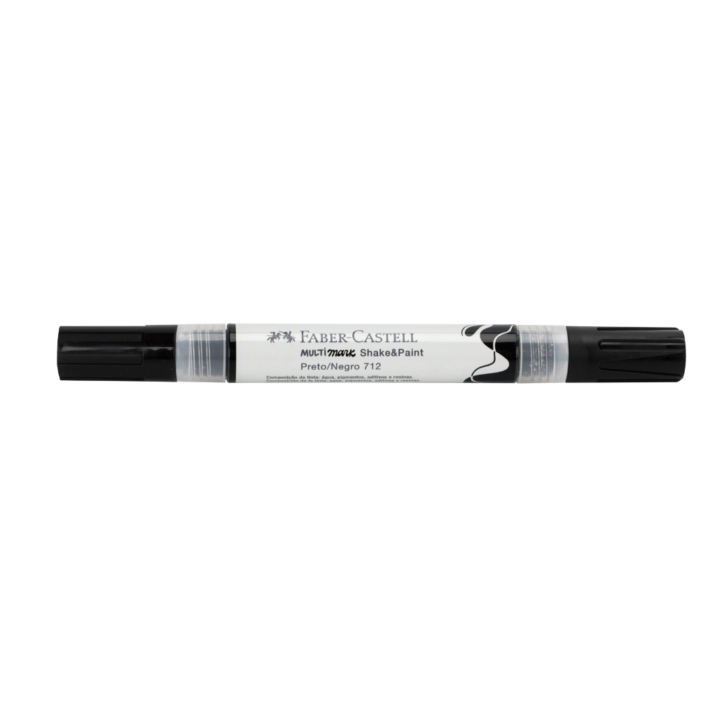 Marcador MultiMark Multisuperfcie Faber-Castell - Preto, 1 marcador (1 pacote c/ 2 estojos) - MM/ESSP712