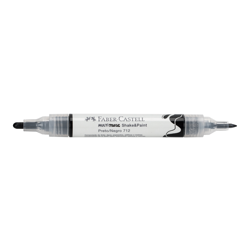 Marcador MultiMark Multisuperfcie Faber-Castell - Preto, 1 marcador (1 pacote c/ 2 estojos) - MM/ESSP712