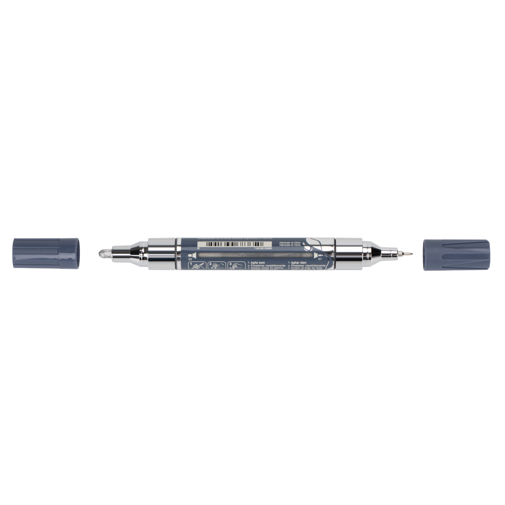 Marcador MultiMark Multisuperfcie Faber-Castell - Cromado, 1 marcador (1 pacote c/ 2 estojos) - MM/ESSP822