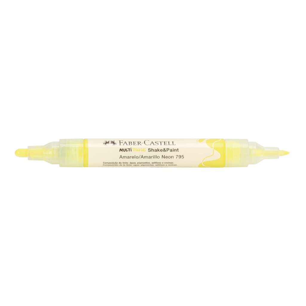 Marcador MultiMark Multisuperfcie Faber-Castell - Amarelo Neon (2 estojos c/ 6 marcadores cada) - MM/SPAMN795