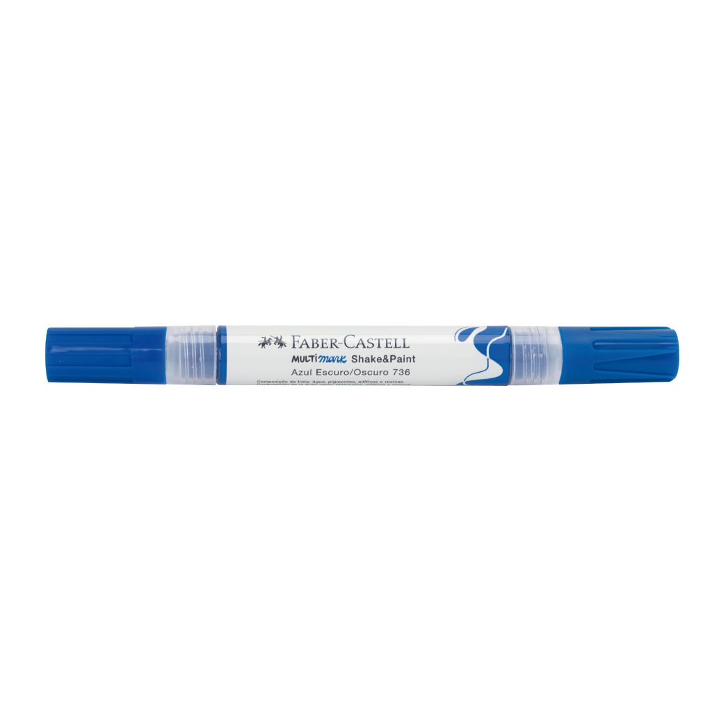 Marcador MultiMark Multisuperfcie Faber-Castell - Azul Escuro (2 estojos c/ 6 marcadores cada) - MM/SPAZE736