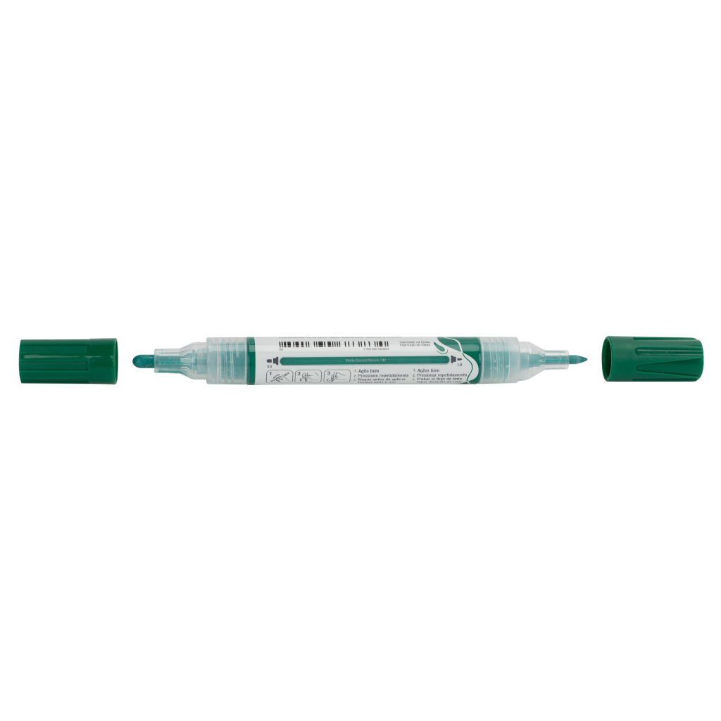 Marcador MultiMark Multisuperfcie Faber-Castell - Verde Escuro (2 estojos c/ 6 marcadores cada) - MM/SPVDE742