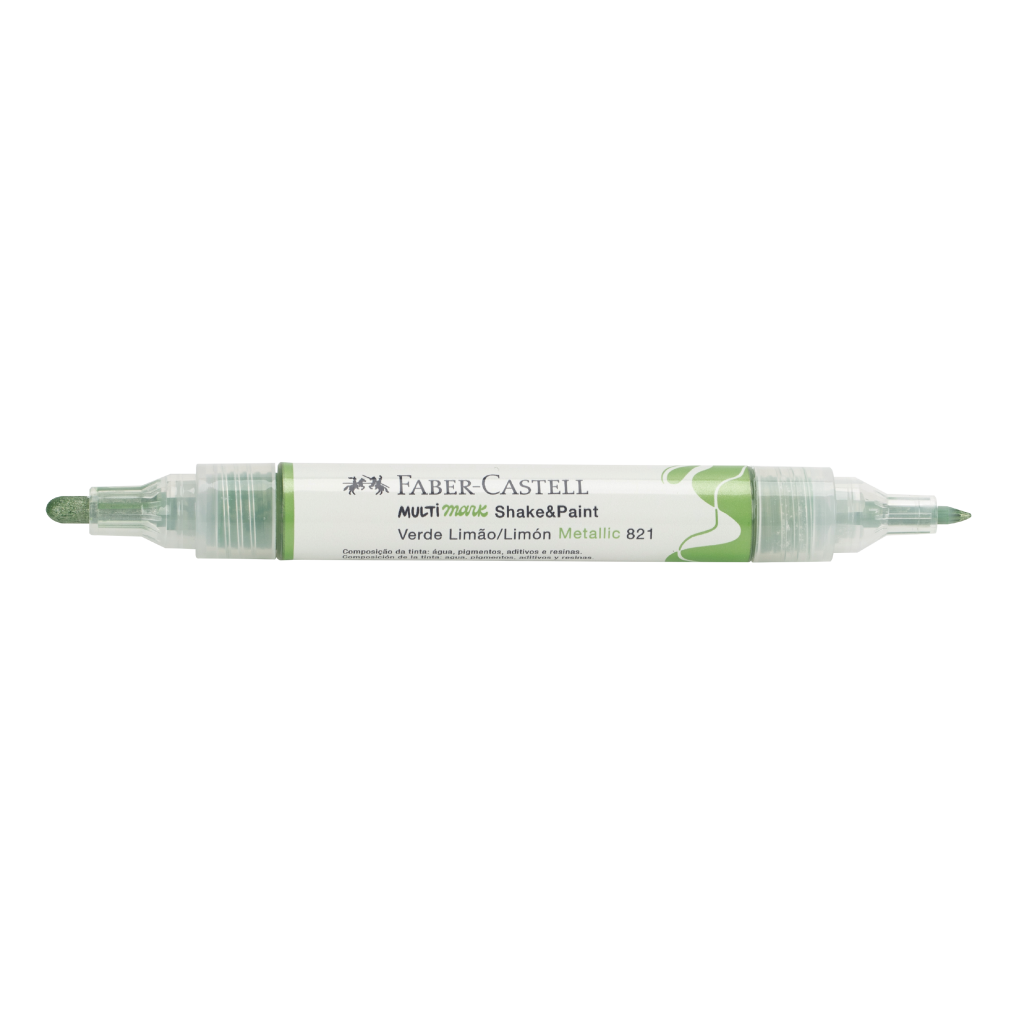 Marcador MultiMark Multisuperfcie Faber-Castell - Verde Limo Metlico (2 estojos c/ 6 marcadores cada) - MM/SPVDM821