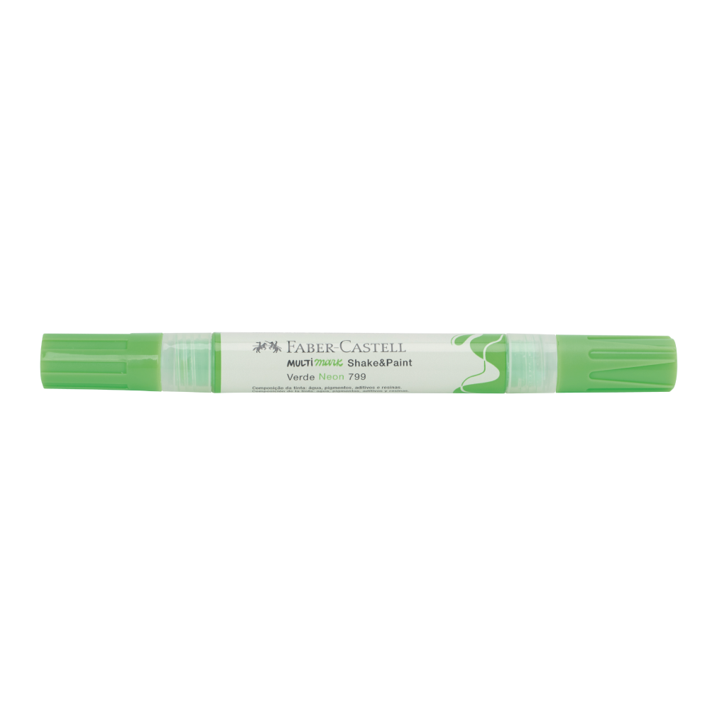 Marcador MultiMark Multisuperfcie Faber-Castell - Verde Neon (2 estojos c/ 6 marcadores cada) - MM/SPVDN799