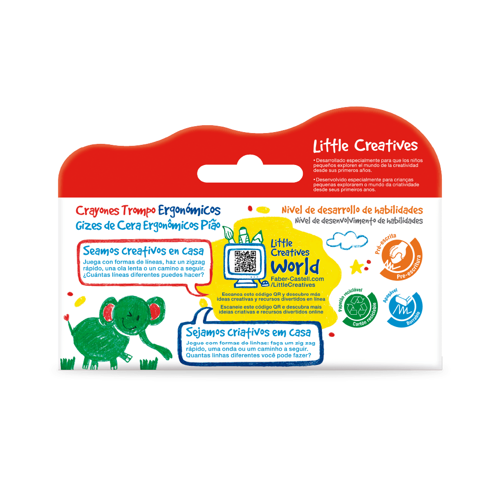 Giz de Cera Pi�o Little Creatives (6 estojos c/ 4 gizes cada) - 121717