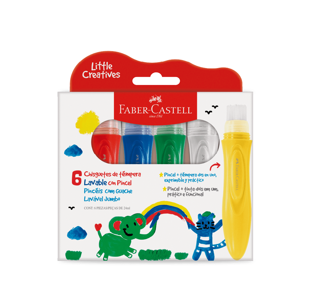 Pinc�is com Guache Jumbo Little Creatives (12 estojos c/ 6 pinc�is cada) - 164004