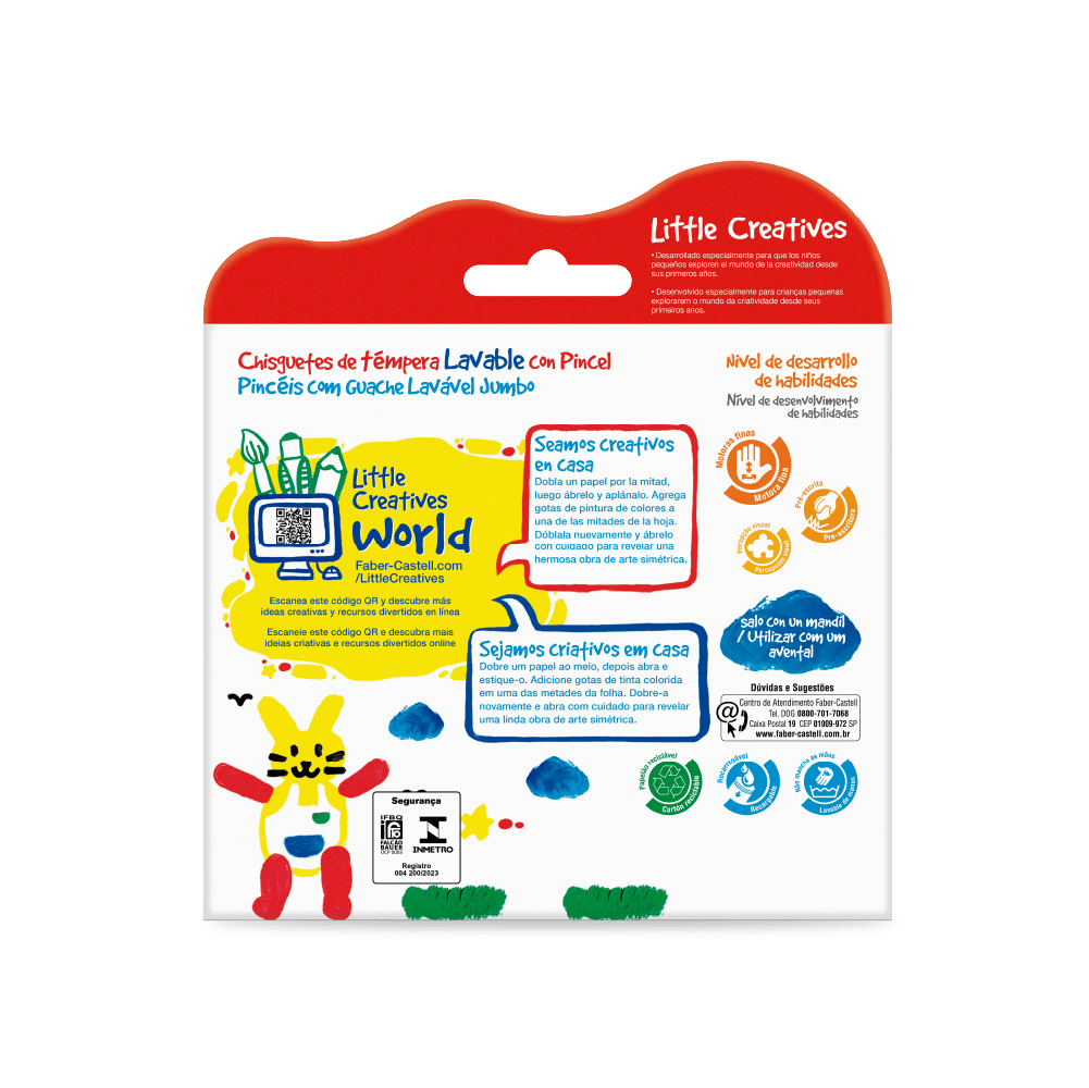 Pinc�is com Guache Jumbo Little Creatives (12 estojos c/ 6 pinc�is cada) - 164004
