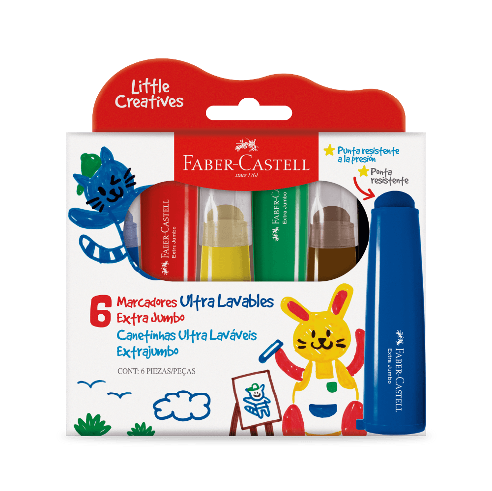Canetinhas Extrajumbo Little Creatives (12 estojos c/ 6 canetinhas cada) - 354504