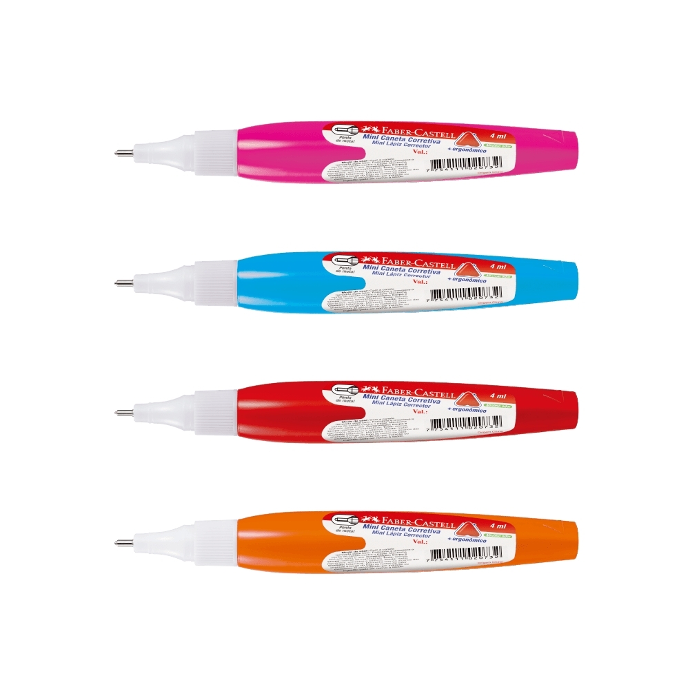 Mini Caneta Corretiva Faber-Castell 4ml Ctl c/ 1 Unid (12 Ctl/cada) - OF/CC4ML.