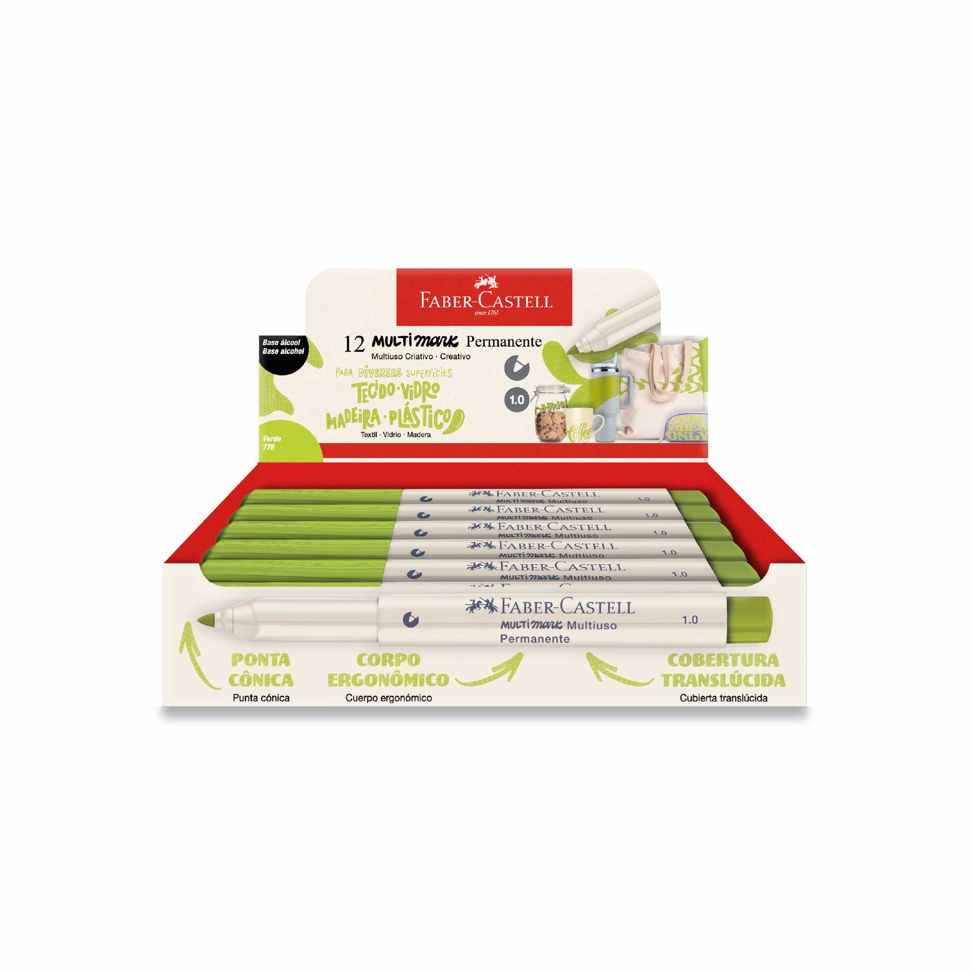 Marcador Multimark 1.0 Verde 778 (Display c/ 12 unids.) - MM/10VD778ZF