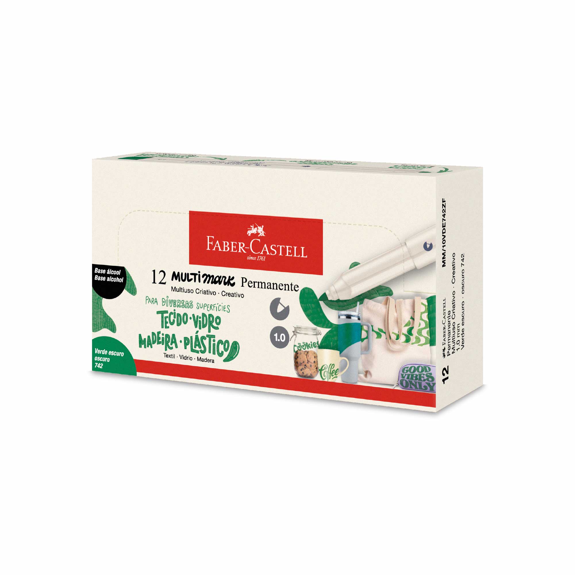 Marcador Multimark 1.0 Verde Escuro 742 (Display c/ 12 unids.) - MM/10VDE742ZF
