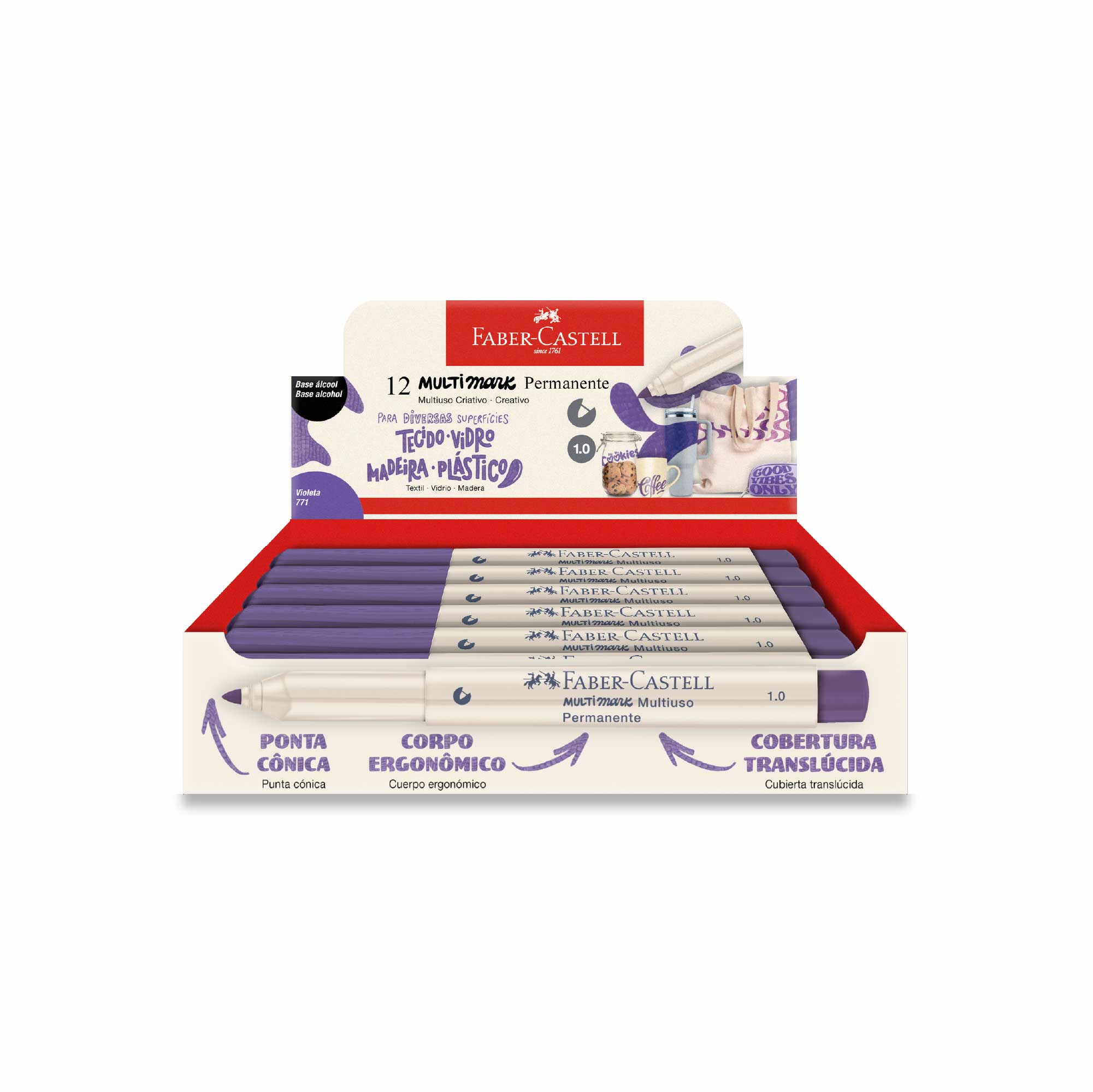 Marcador Multimark 1.0 Violeta 771 (Display c/ 12 unids.) - MM/10VL771ZF