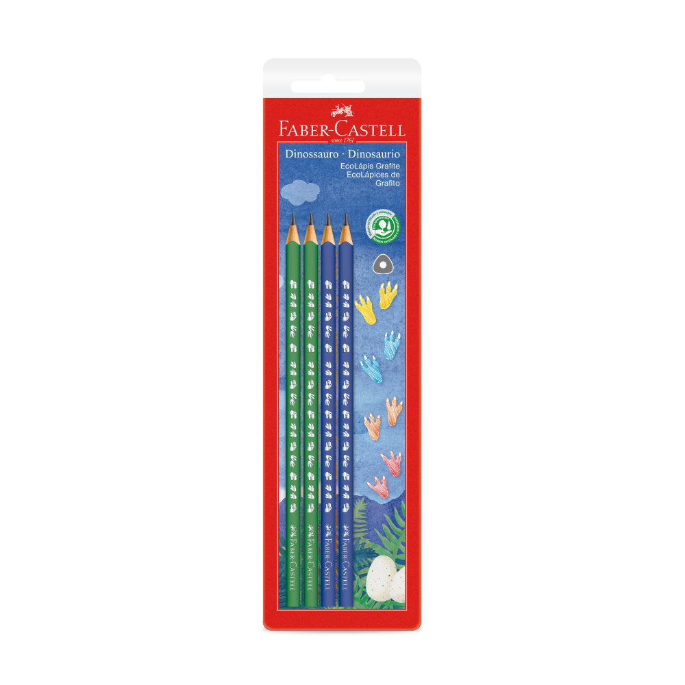 EcoLpis Grafite Faber-Castell Dinossauro 4 Unidades (24 cartelas/cada) - SM/935DINO