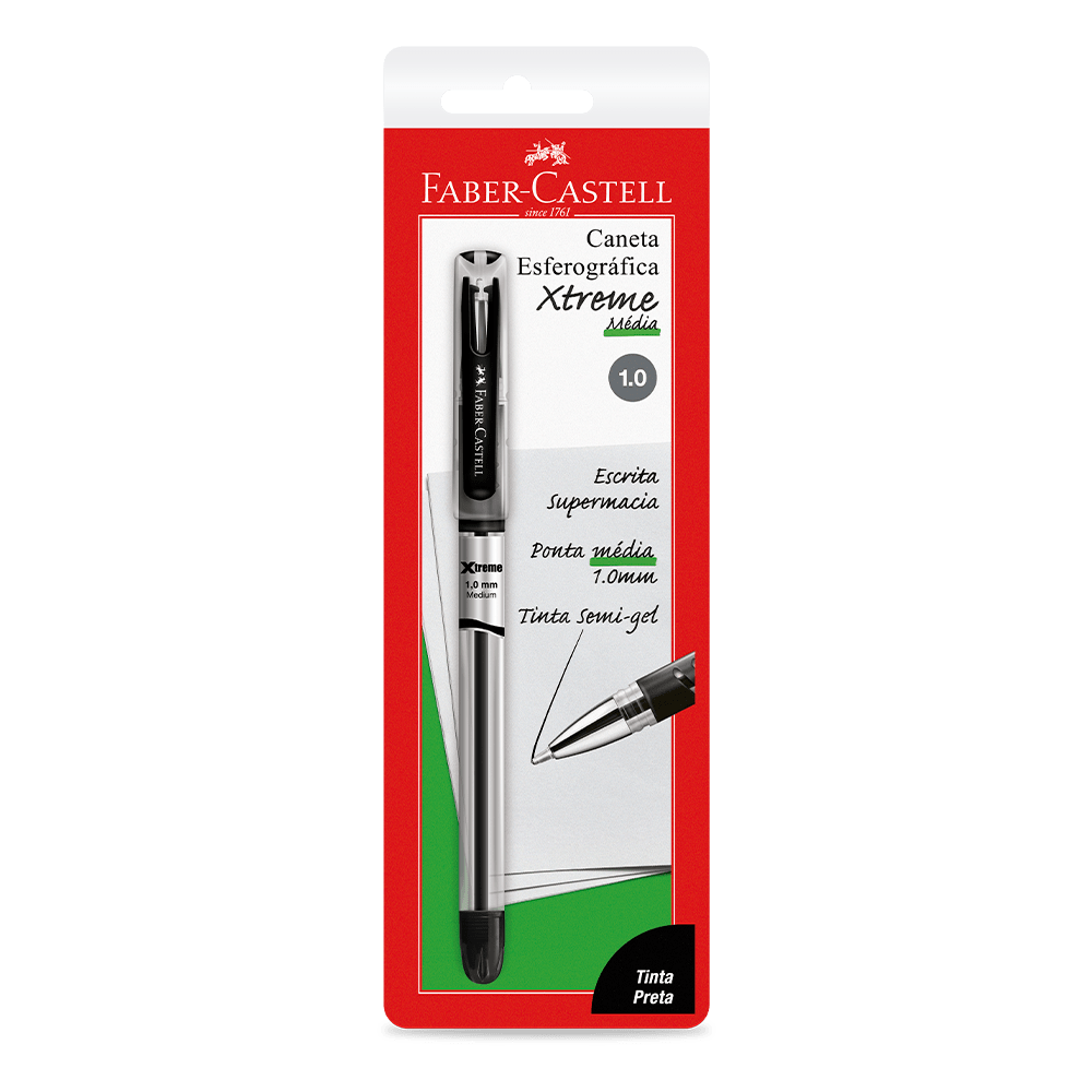 Caneta Esferogr�fica Xtreme 1.0 Preta (24 cartelas c/ 1 unid.) - SM/XT10PR.N