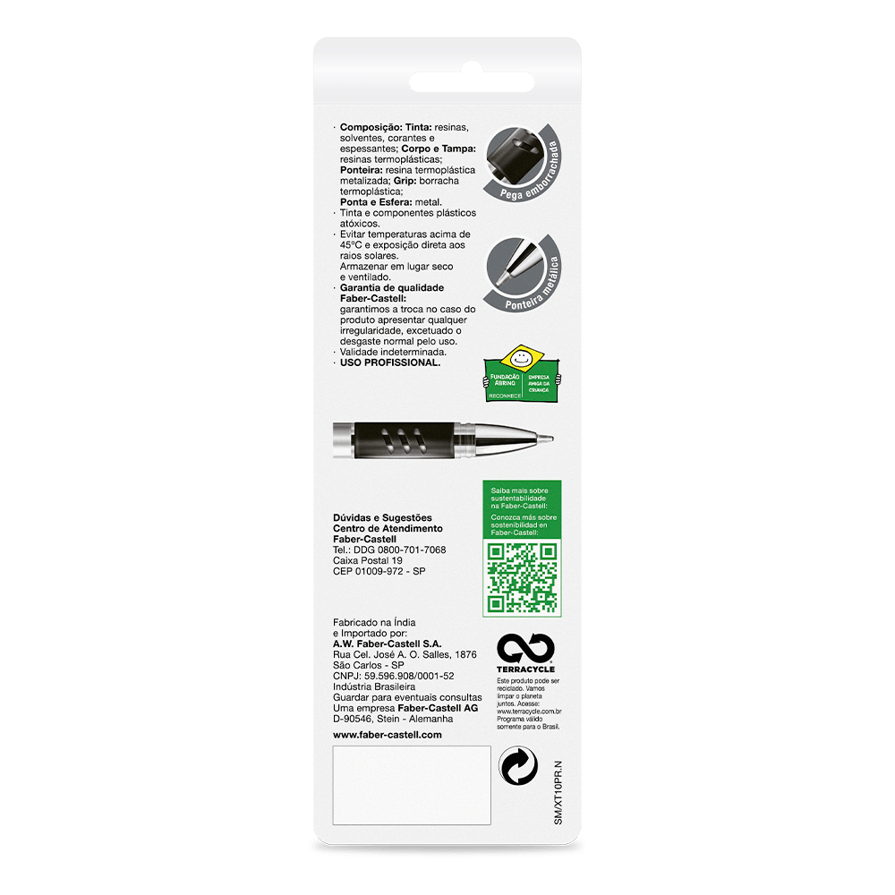 Caneta Esferogr�fica Xtreme 1.0 Preta (24 cartelas c/ 1 unid.) - SM/XT10PR.N