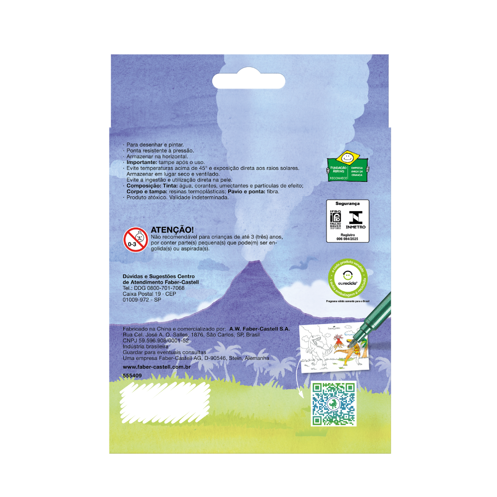 Canetinha Dinossauro 10+3 Cores (1 pacote c/ 10 estojos) - 555409