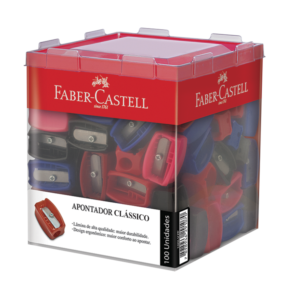 Apontador Clssico Faber-Castell Mix (100 Unid/cada) - 100LVZF
