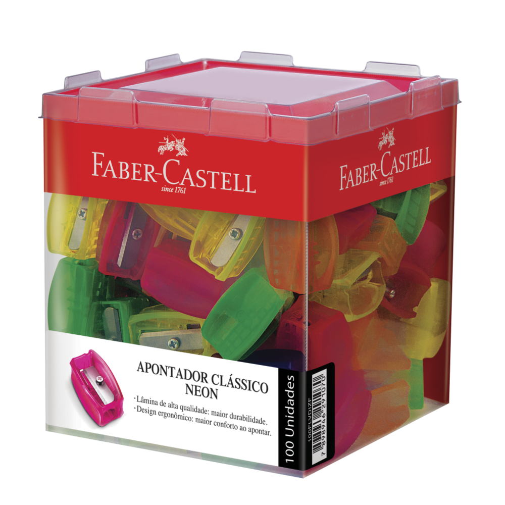 Apontador Clssico Faber-Castell Neon (100 Unid/cada) - 100FLVDIZF