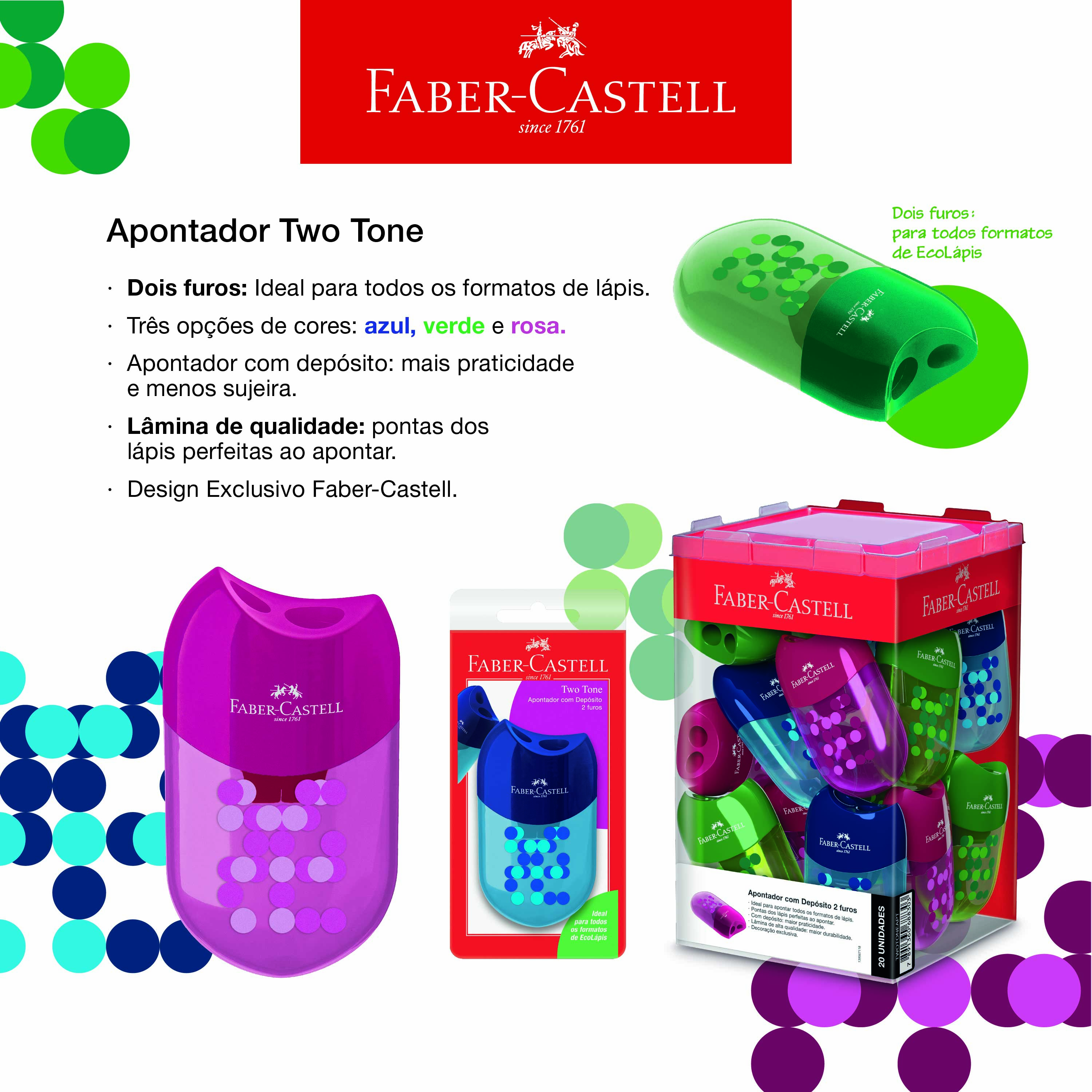 Apontador Com Dep�sito Two Tone (Display c/ 20 unid.) - TWOTONEAPT