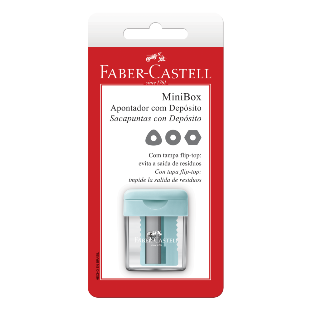 Apontador com Depsito Faber-Castell Minibox Mix Tons Pastel Ctl c/ 1 Unid (24 Ctl/cada) - SM/MINIBOX