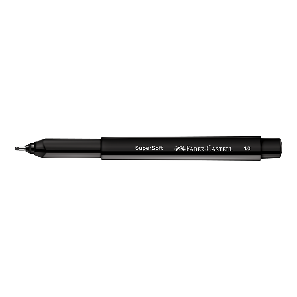Caneta Ponta Porosa SuperSoft Pen 1.0mm Preta (12 unid/cada) - BPSS/PRZF