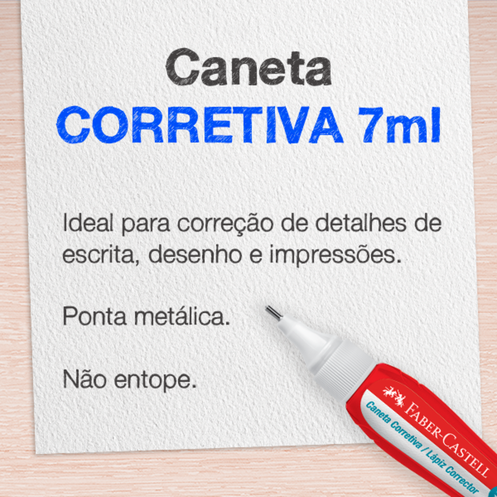 Caneta Corretiva Faber-Castell 7ml (24 Unid/cada) - OF/CC7ML
