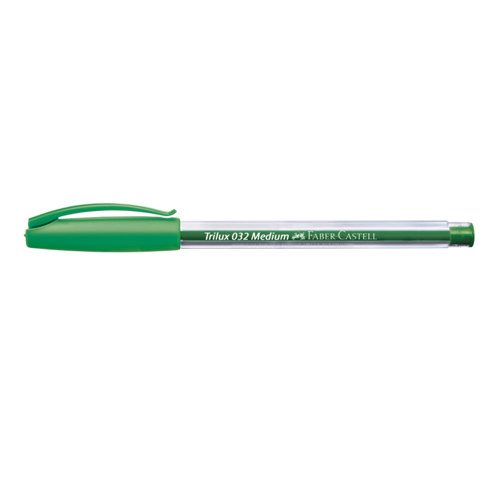 Caneta Esferográfica Faber-Castell Trilux 1.0mm Verde (50 Unid/cada) - 032/VD.