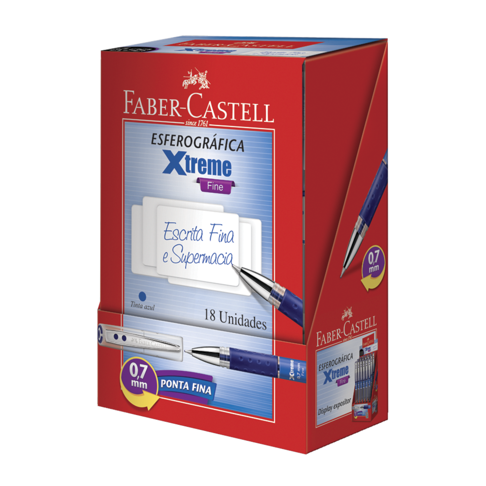 Caneta Esferogrfica Faber-Castell Xtreme 0.7 Azul (18 Unid/cada) - XT07/AZ.